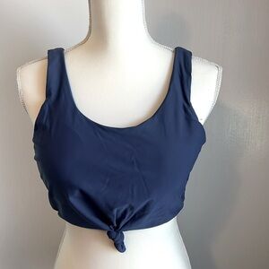 Blue swimsuit top for bikini or great gym top. Sz L